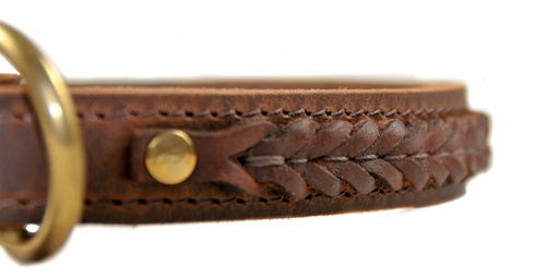 Double Ply Braided Leather Choke Dog Collar Dean Tyler  