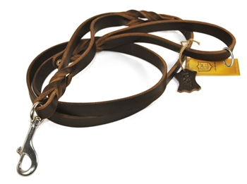 Braidy Bunch | Leather Traffic Leash | Leather Dog Leash with Traffic Handle