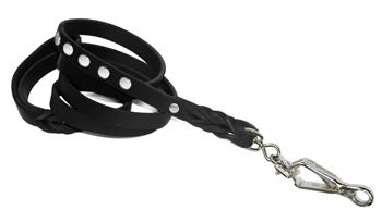 Sputnik | Leather Dog Leash | Leather Dog Leash with Braid & Studded Accents