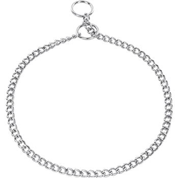 HERM SPRENGER CHOKE CHAIN COLLAR | SHORT ROUND LINKS | CHROME | 1.5MM | SIZES 14" - 22"