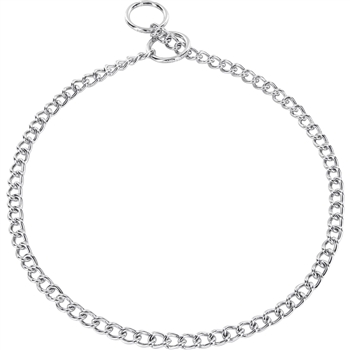 HERM SPRENGER CHOKE CHAIN COLLAR | SHORT ROUND LINKS | CHROME | 2MM | SIZES 18" - 26"