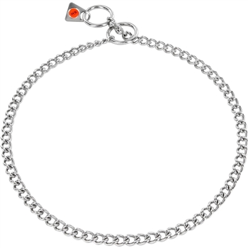 HERM SPRENGER CHOKE CHAIN COLLAR | SHORT ROUND LINKS | STAINLESS STEEL | 2MM | SIZES 16" - 26"