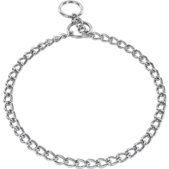 HERM SPRENGER CHOKE CHAIN COLLAR | SHORT ROUND LINKS | CHROME | 2.5MM | SIZES 16" - 28"