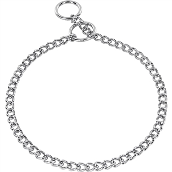 HERM SPRENGER CHOKE CHAIN COLLAR | SHORT ROUND LINKS | CHROME | 3MM | SIZES 16" - 30"