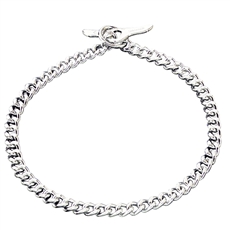 HERM SPRENGER CHAIN COLLAR WITH TOGGLE | CHROME | 3MM | SIZES 20" - 26"