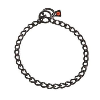 HERM SPRENGER CHOKE CHAIN COLLAR | STAINLESS STEEL BLACK | 3MM | SIZES 20" - 28"