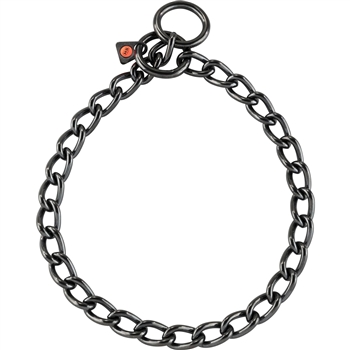 HERM SPRENGER CHOKE CHAIN COLLAR | STAINLESS STEEL BLACK | 4MM | SIZES 18" - 28"