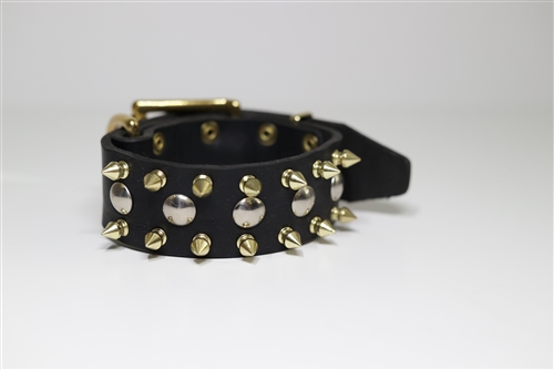 Gold spiked hot sale dog collar