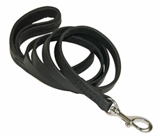 Soft Touch Black | Leather Dog Leash | Leather Dog Leash with Black Padded Handle