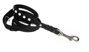 Sputnik | Leather Dog Leash | Leather Dog Leash with Braid & Studded Accents