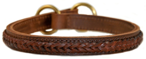KLIN Braided Leather Collar with Chain